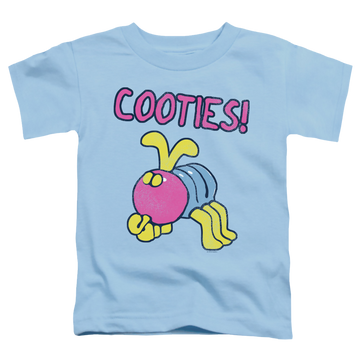 Light blue kid's t-shirt for ages 4 to 7 with I've Got Cooties graphic