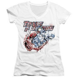 Transformers Spray Panels - Juniors V-Neck T-Shirt Juniors V-Neck T-Shirt Transformers   