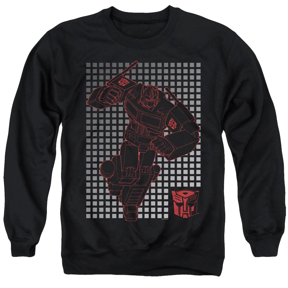Transformers Optimus Grid - Men's Crewneck Sweatshirt Men's Crewneck Sweatshirt Transformers   