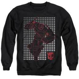 Transformers Optimus Grid - Men's Crewneck Sweatshirt Men's Crewneck Sweatshirt Transformers   