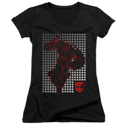Transformers Optimus Grid - Juniors V-Neck T-Shirt Juniors V-Neck T-Shirt Transformers   