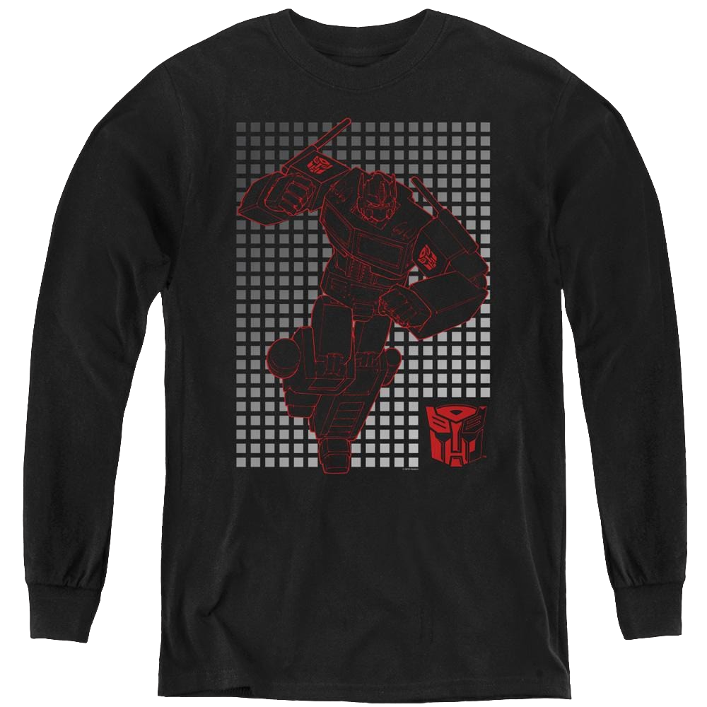 Transformers Optimus Grid - Youth Long Sleeve T-Shirt Youth Long Sleeve T-Shirt Transformers   