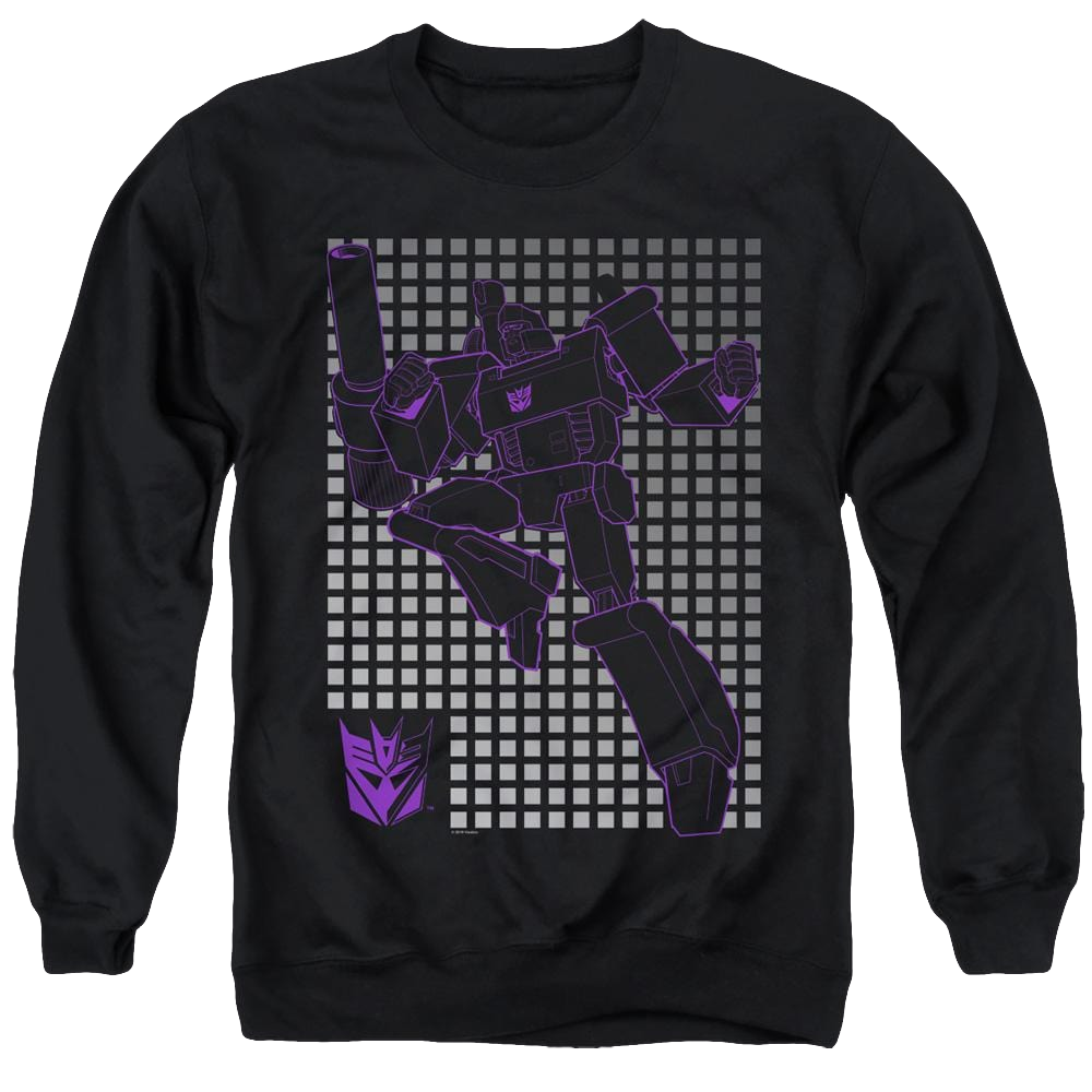 Transformers Megatron Grid - Men's Crewneck Sweatshirt Men's Crewneck Sweatshirt Transformers   