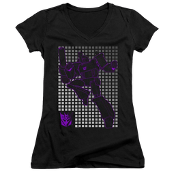Transformers Megatron Grid - Juniors V-Neck T-Shirt Juniors V-Neck T-Shirt Transformers   