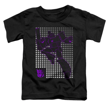 Black toddler t-shirt with Transformers Megatron Grid graphic