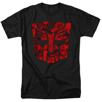 Black men's regular fit t-shirt with Transformers Tonal Autobot graphic