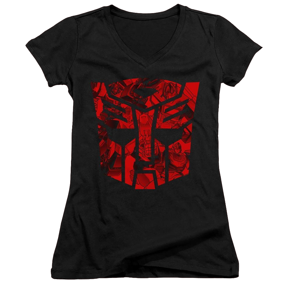 Transformers Tonal Autobot - Juniors V-Neck T-Shirt Juniors V-Neck T-Shirt Transformers   