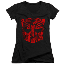 Transformers Tonal Autobot - Juniors V-Neck T-Shirt Juniors V-Neck T-Shirt Transformers   