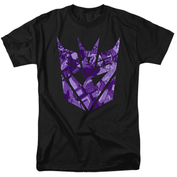 Black men's regular fit t-shirt with Transformers Tonal Decepticon graphic