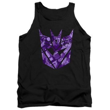 Black men's tank with Transformers Tonal Decepticon graphic