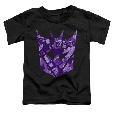 Black toddler t-shirt with Transformers Tonal Decepticon graphic