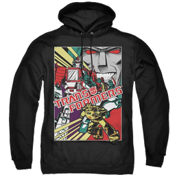 Transformers Comic Poster - Pullover Hoodie Pullover Hoodie Transformers   