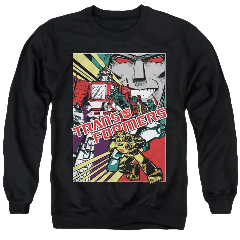 Transformers Comic Poster - Men's Crewneck Sweatshirt Men's Crewneck Sweatshirt Transformers   