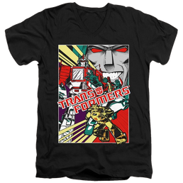 Transformers Comic Poster - Men's V-Neck T-Shirt Men's V-Neck T-Shirt Transformers   