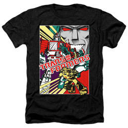 Transformers Comic Poster - Men's Heather T-Shirt Men's Heather T-Shirt Transformers   