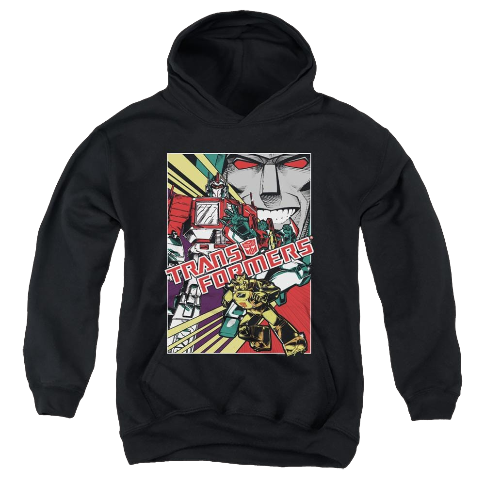 Transformers Comic Poster - Youth Hoodie Youth Hoodie (Ages 8-12) Transformers   