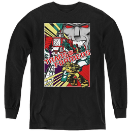 Transformers Comic Poster - Youth Long Sleeve T-Shirt Youth Long Sleeve T-Shirt Transformers   