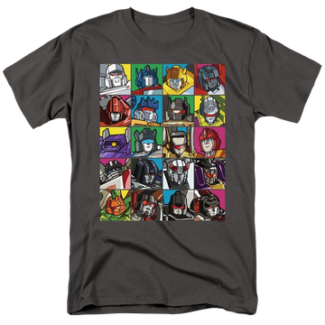 Charcoal men's regular fit t-shirt with Transformers Transformer Squares graphic