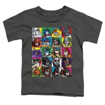 Charcoal toddler t-shirt with Transformers Transformer Squares graphic