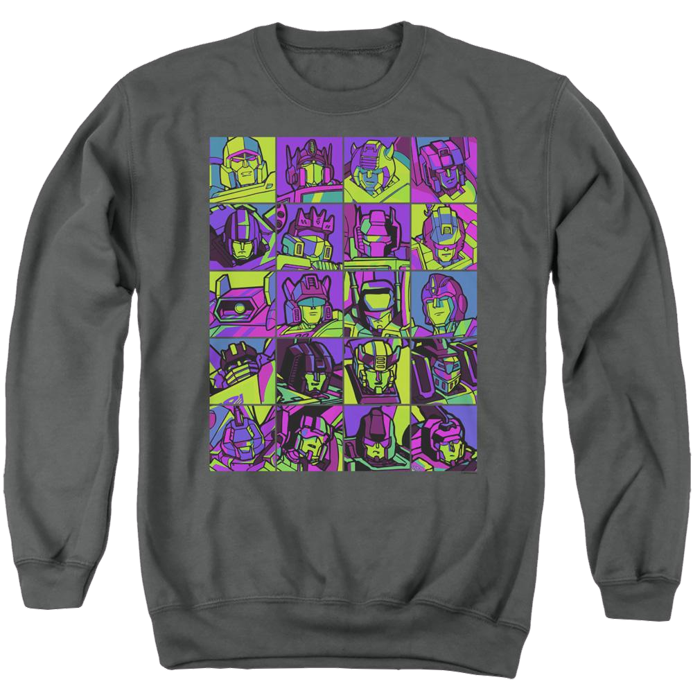 Transformers Transformer Squares - Men's Crewneck Sweatshirt Men's Crewneck Sweatshirt Transformers   