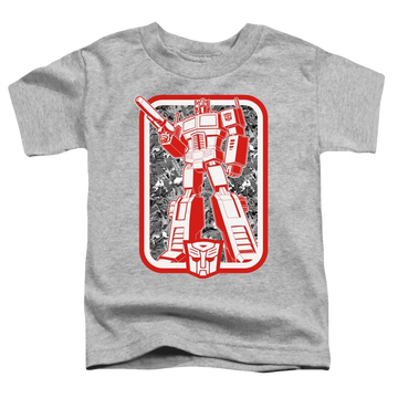 Athletic heather toddler t-shirt with Transformers Autobot graphic
