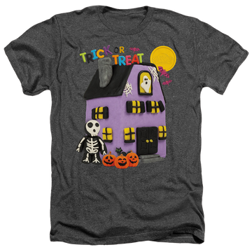 Charcoal men's heather t-shirt with Play-doh Trick Or Treat graphic