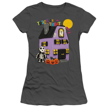 Charcoal juniors t-shirt with Play-doh Trick Or Treat graphic