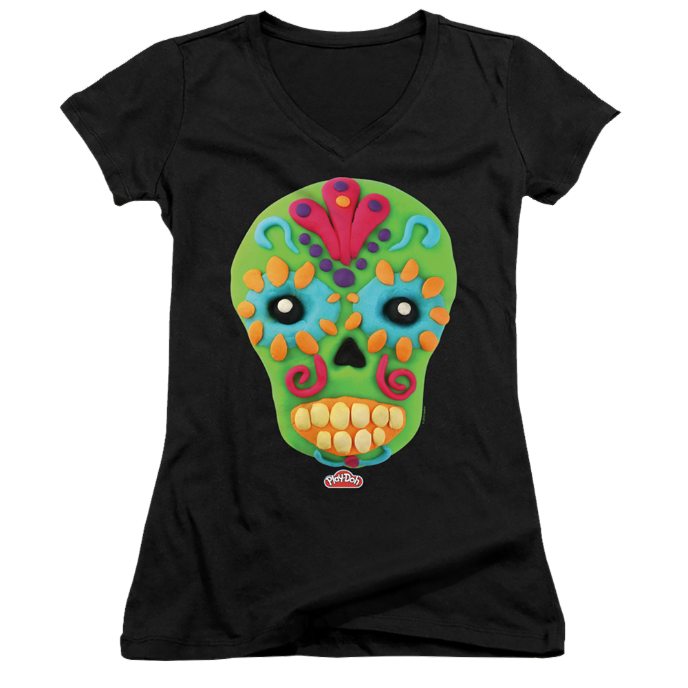 Play-doh Sugar Skull - Juniors V-Neck T-Shirt Juniors V-Neck T-Shirt Play-doh   