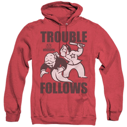 Monopoly Trouble Follows - Heather Pullover Hoodie Heather Pullover Hoodie Monopoly   