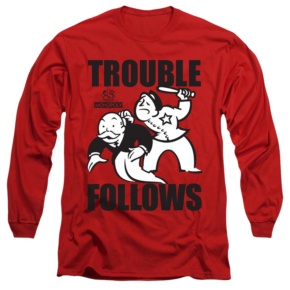 Monopoly Trouble Follows - Men's Long Sleeve T-Shirt Men's Long Sleeve T-Shirt Monopoly   