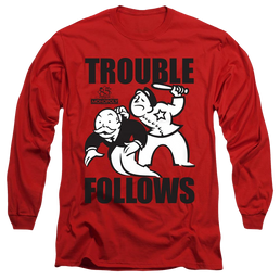 Monopoly Trouble Follows - Men's Long Sleeve T-Shirt Men's Long Sleeve T-Shirt Monopoly   