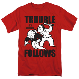 Monopoly Trouble Follows - Men's Regular Fit T-Shirt Men's Regular Fit T-Shirt Monopoly   