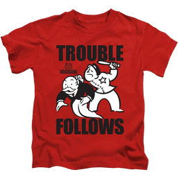 Monopoly Trouble Follows - Kid's T-Shirt Kid's T-Shirt (Ages 4-7) Monopoly   