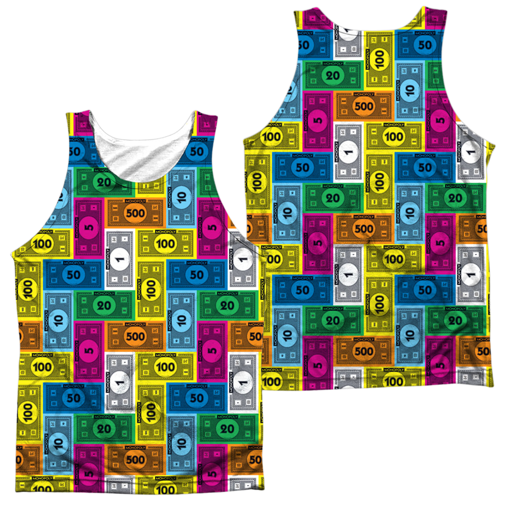 Monopoly Cash Rich (Front/Back Print) - Men's All Over Print Tank Top Men's All Over Print Tank Monopoly   