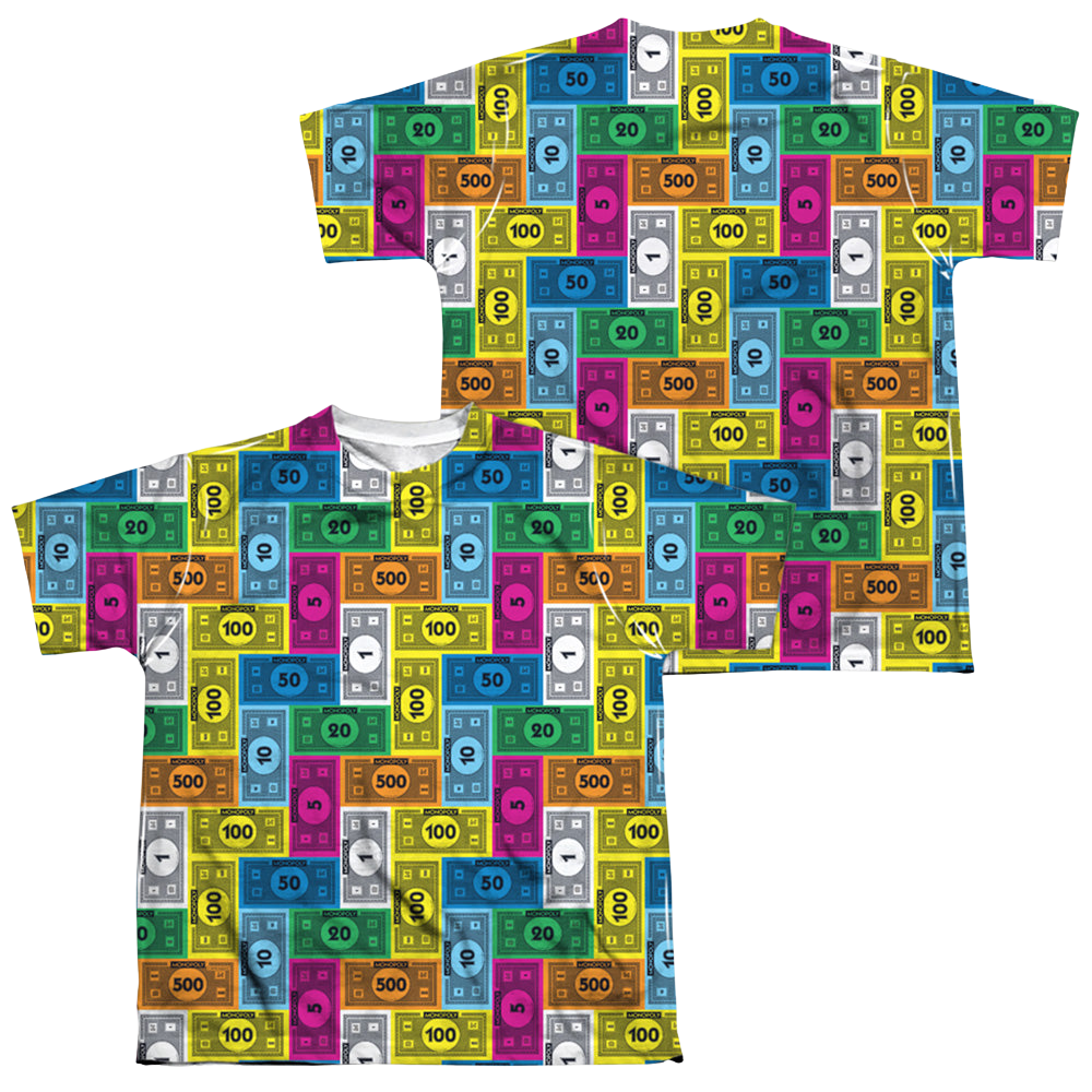 Monopoly Cash Rich (Front/Back Print) - Youth All-Over Print T-Shirt Youth All-Over Print T-Shirt (Ages 8-12) Monopoly   