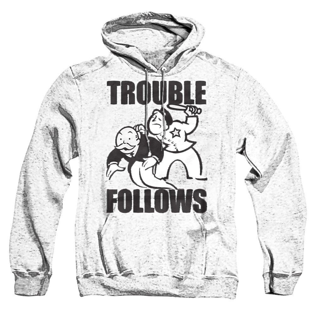 Hasbro Trouble Follows Evergreen - Pullover Hoodie Pullover Hoodie Monopoly   