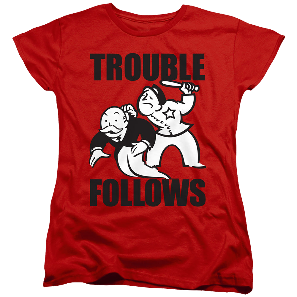 Hasbro Trouble Follows Evergreen - Women's T-Shirt Women's T-Shirt Monopoly   