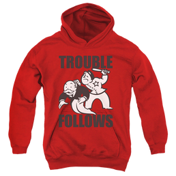 Hasbro Trouble Follows Evergreen - Youth Hoodie Youth Hoodie (Ages 8-12) Monopoly   