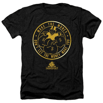 Charcoal men's heather t-shirt with Monopoly Make The Money graphic