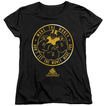Black women's t-shirt with Monopoly Make The Money graphic