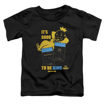 Black toddler t-shirt with Monopoly Its Good To Be King graphic