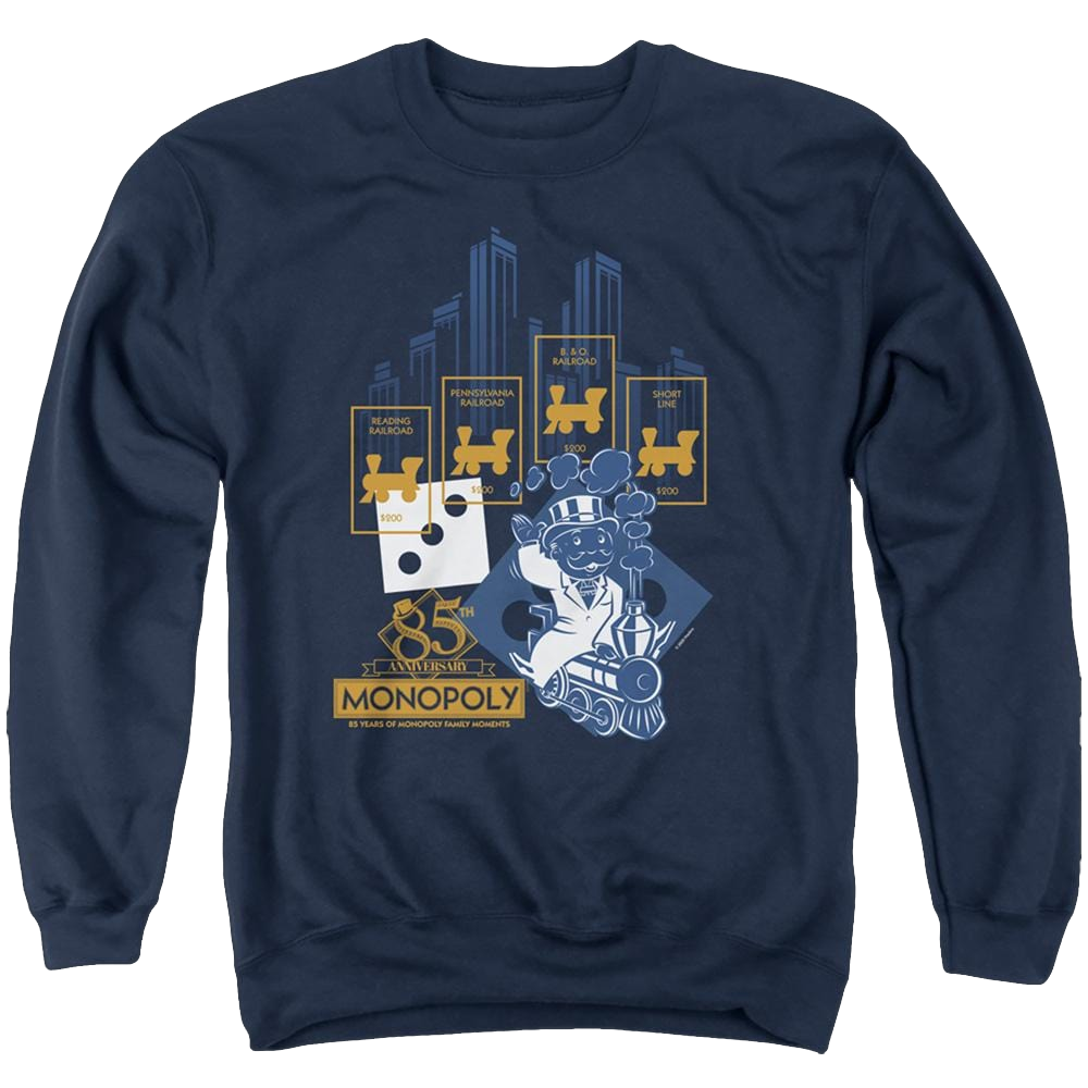 Monopoly The True Railroad Tycoon - Men's Crewneck Sweatshirt Men's Crewneck Sweatshirt Monopoly   