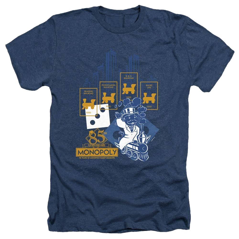 Monopoly The True Railroad Tycoon - Men's Heather T-Shirt Men's Heather T-Shirt Monopoly   