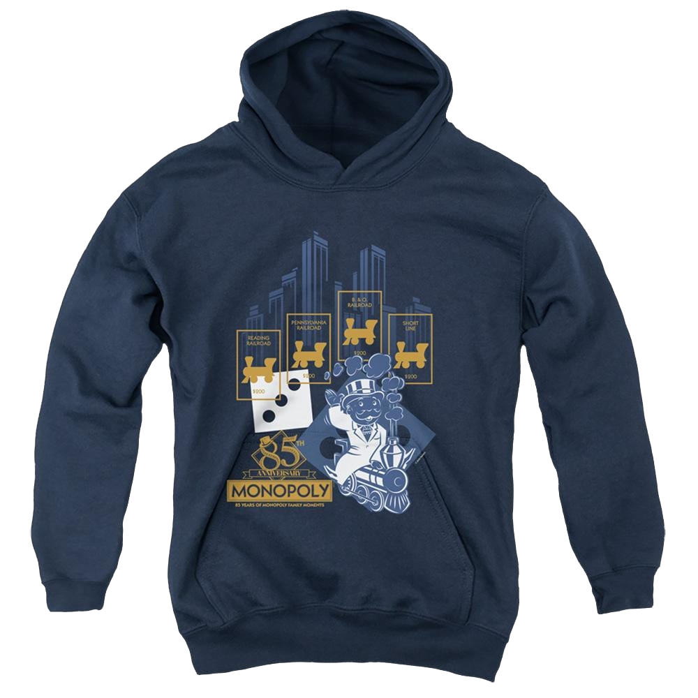 Monopoly The True Railroad Tycoon - Youth Hoodie Youth Hoodie (Ages 8-12) Monopoly   