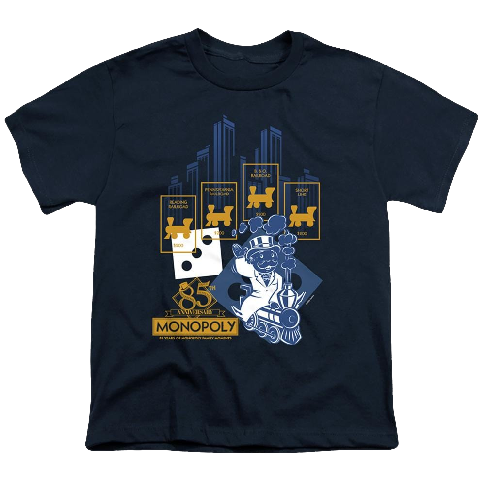 Monopoly The True Railroad Tycoon - Youth T-Shirt Youth T-Shirt (Ages 8-12) Monopoly   