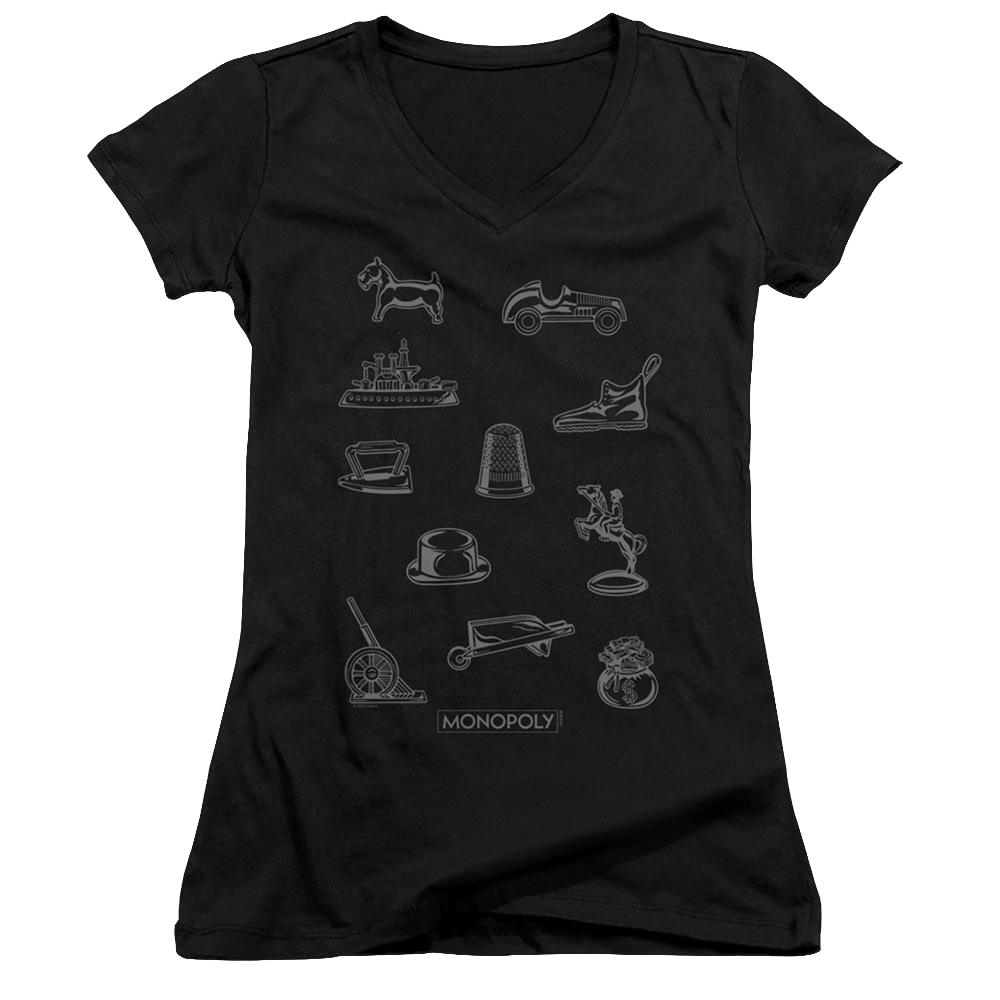 Monopoly Token - Juniors V-Neck T-Shirt Juniors V-Neck T-Shirt Monopoly   