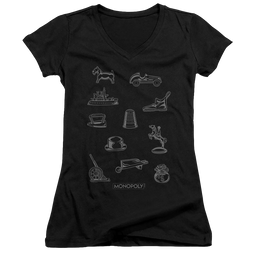Monopoly Token - Juniors V-Neck T-Shirt Juniors V-Neck T-Shirt Monopoly   