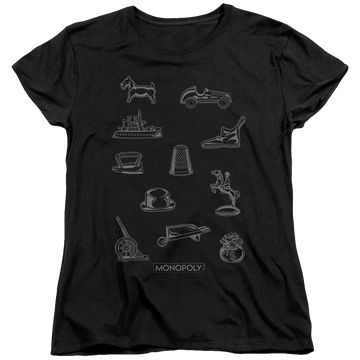 Black women's t-shirt with Monopoly Token graphic
