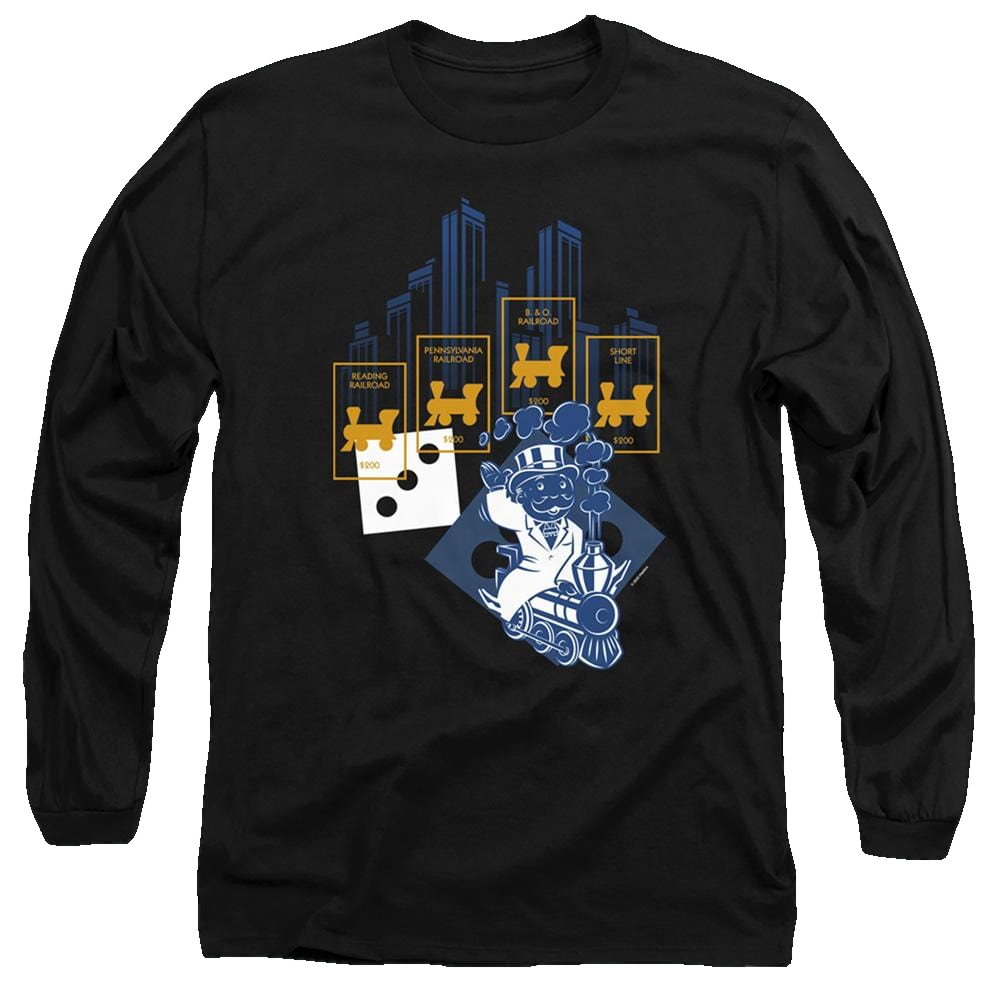 Monopoly The True Railroad Tycoon No Logo - Men's Long Sleeve T-Shirt Men's Long Sleeve T-Shirt Monopoly   