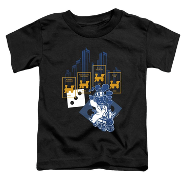 Black toddler t-shirt with Monopoly The True Railroad Tycoon No Logo graphic
